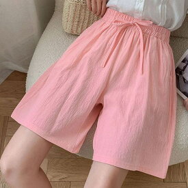 【8/11まで5％OFFクーポン】kirakiraShop 【SHOPLIST限定】リラクシーハーフパンツ 4サイズ ボトムス ハーフパンツ ショートパンツ 短パン 膝上 キュロット ウエストゴム コットン リネン ナチュラル 大人カジュアル 楽ちん リ