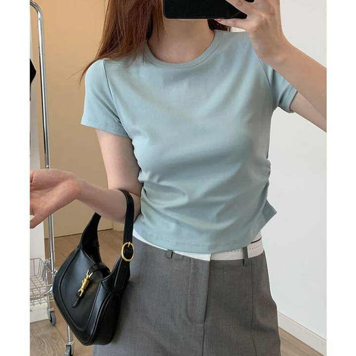 楽天市場】kirakiraShop 【SHOPLIST限定】裾ギャザーコンパクトTシャツ  
