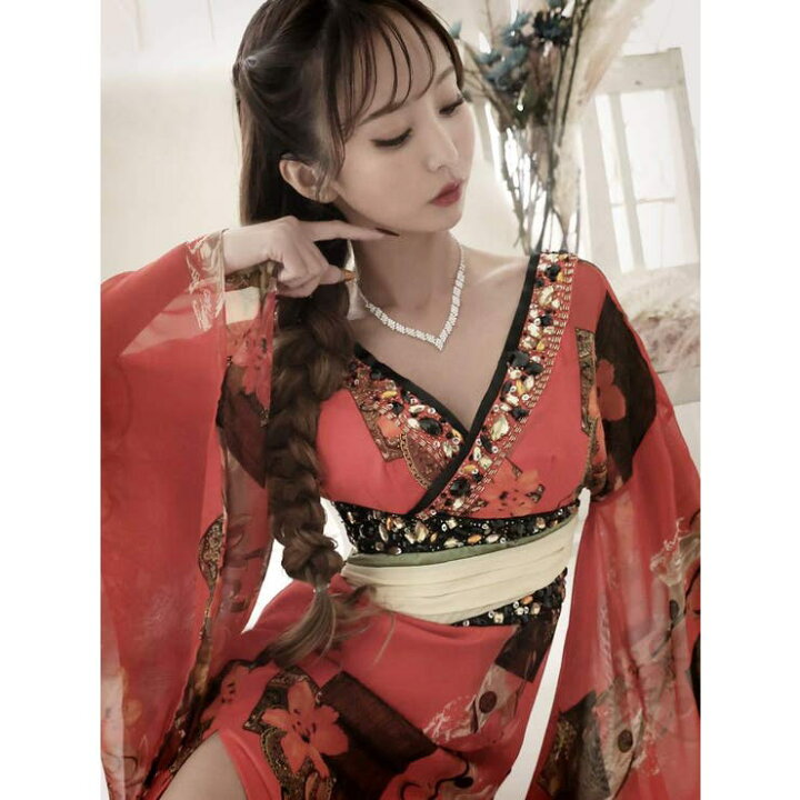 楽天市場】【店内全品5%OFF】ハロウィン キャバドレス 和柄 花魁 着物 