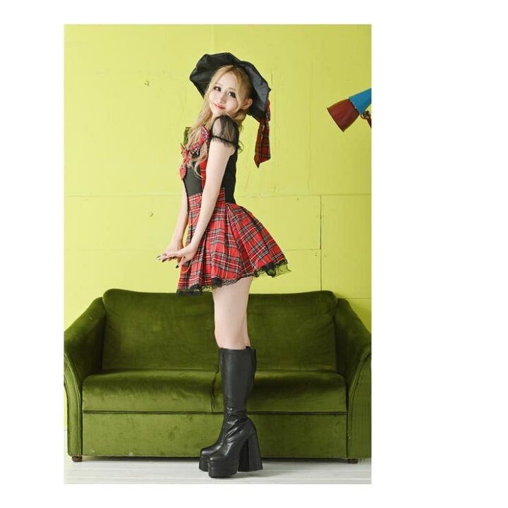 楽天市場】ハロウィン コスプレ 魔女 かわいい チェック ウィッチ 体型 