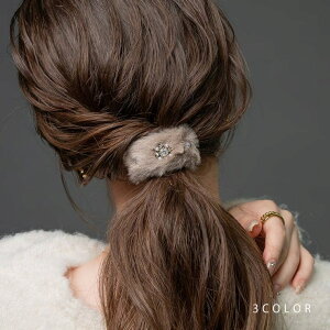 CREAM-DOT �|�j�[�t�b�N �w�A�S�� �t�F�C�N�t�@�[ �r�W���[ �p�[�� �J�[�u �����^�b�` �ȒP �w�A�A�N�Z�T���[ ������ �܂Ƃߔ� ��l �u���b�N �x�[�W�� �O���[ �w�A�A�N�Z�T���[