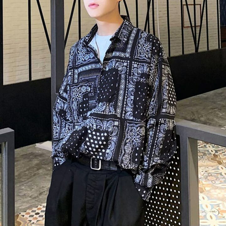 楽天市場】Decorative 柄シャツ ペイズリー柄 バンダナ柄 長袖シャツ 