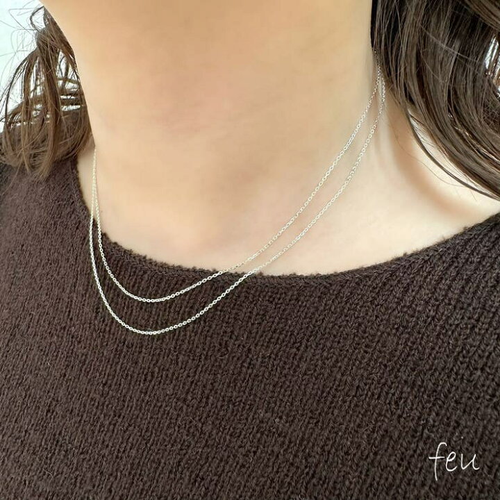 楽天市場】feu 【SILVER925】THIN 2LANE NECKLACE シルバー925 
