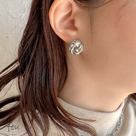 feu フィットモチーフピアス　　丸型　モダン　韓国ファッション　春夏秋冬　　2023年新作　BRAID MOTIF PIERCE アクセサリー