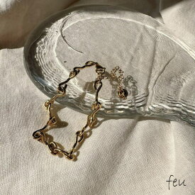 feu サージカルステンレス　キャッチチェーンブレスレット　　アレルギー対応素材　チェーンブレスレット　韓国ファッション　人気　春夏秋　2023年新作　【サージカルステンレス】CATCH CHAIN BRACELET　 アクセサリー