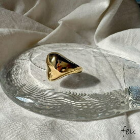 feu サージカルステンレス　ニュアンスビックリング　　アレルギー対応素材　ボリュームリング　韓国ファッション　エッジデザイン　カジュアルモード　春夏秋冬　2023年新作　【サージカルステンレス】NUANCE BIG RING アクセサリー