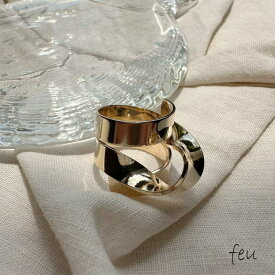 feu ツイストローリングリング　大ぶり　デザインリング　目立つ　差別化　カジュアルモード　おしゃれ　春夏秋冬　韓国ファッション　2023年新作　TWIST ROLL RING アクセサリー
