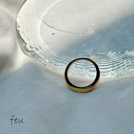 feu サージカルステンレス トップラウンドリング　アレルギー対応素材　ストリート　トレンド　カジュアル　モード　春夏秋冬　韓国ファッション　レディース通販　2023年新作【サージカルステンレス】TAP ROUND RING アクセサリー