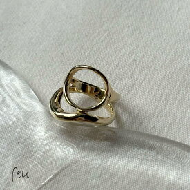 feu コネクトマーキングリング　ボリューム　アクセントデザイン　インパクト　抜け感　エレガント　モード　春夏秋冬　韓国ファッション　レディース通販　2023年新作 CONNECT MARKING RING アクセサリー