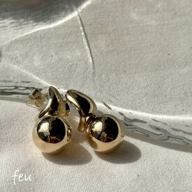 feu ボリュームピアス　アクセントデザイン　ギフト　大ぶり　かわいい　重くない　フィット　カジュアルモード　春夏秋冬　韓国ファッション　レディース通販　2023年新作 アクセサリー