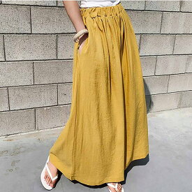 maison de LATIR パンツワイドパンツ ガウチョパンツ ハイウエスト 無地 マキシ丈ロング ロング丈 キュロット キュロットスカート キュロットパンツ エレガント韓国ファッション 秋 セクシー 秋服 韓国 量産型 ホーム オフィス パンツ・ズ