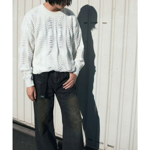 aimoha men aimoha men CREW NECK POINTELLE KNIT �|�����g�[���҂݃j�b�g �g�b�v�X