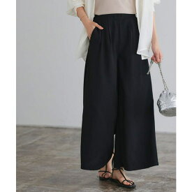 【10％OFFクーポン！2/10(火)1:59まで】Pierrot リネンライクタックパンツ ☆ パンツ タック リネンライク ウエストゴム スカート風 オフィスカジュアル レディース Pierrot ピエロ パンツ・ズボン