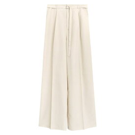 【10％OFFクーポン！2/10(火)1:59まで】Pierrot ベルテッドリネンライクセミワイドパンツ ☆ パンツ リネンライク セミワイド ベルテッド ドライタッチ 杢調 高見え ストレート 美シルエット ピエロ パンツ・ズボン