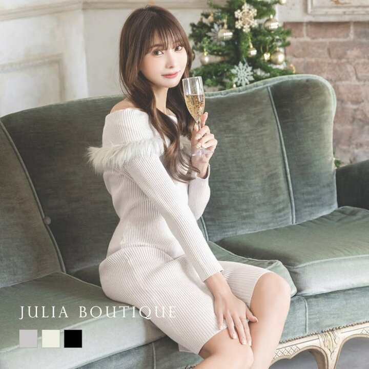 楽天市場】JULIA BOUTIQUE フェイクファー付きオフショルニット 