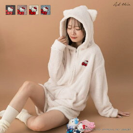 ad thie ≪HELLO KITTY≫猫耳フード付き ボアパーカー トップス