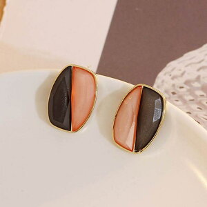 maison de LATIR バイカラーがおしゃれなピアス シンプル カジュアル韓国ファッション 秋 セクシー 秋服 韓国 ホーム オフィス アクセサリー