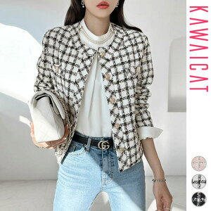 �y10��OFF�N�[�|���I5/27(��)1:59�܂ŁzKawaiCat �W���P�b�g ���f�B�[�X ���� �g�b�v�X �A�E�^�[ �c�C�[�h �^�C�g ���� �m�[�J���[ �`�F�b�N �J�W���A�� ��i ���ꂢ�� �t �H �؍� to28400 �A�E�^�[(�R