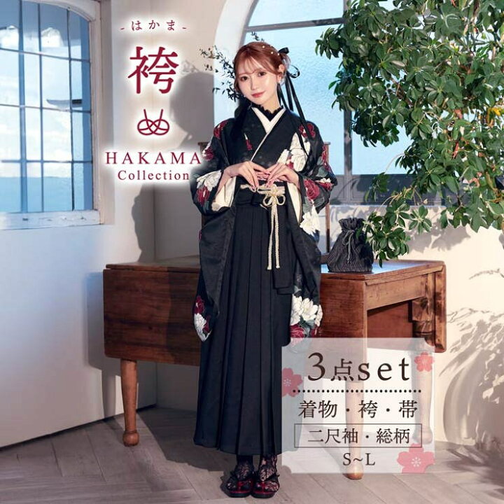 楽天市場】Dazzy [3点SET]漆黒紅牡丹柄二尺袖・袴 浴衣・着物 : SHOPLIST