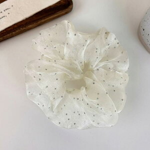 JS FASHION ヘアゴム 全3色 シュシュ キラキラ デイリー オフィス 黒 ヘアアクセサリー 髪留め ヘッドアクセサリー パーティー 可愛い キュート おしゃれ ヘアアレンジ レディース 60代 50代 40代