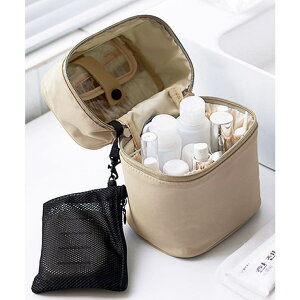 ninon ポーチ 小物入れ 大きめ おしゃれ 化粧ポーチ メイクポーチ トラベルポーチ レディース 可愛い かわいい 縦型 ペンケース 大容量 シンプル 縦 黒 持ち手 防水 旅行 収納 大人 ポケット メ