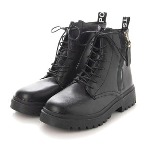 【10%OFFクーポン配布中!10/27(月)9:59まで】STYLEBLOCK ショートブーツ レースアップブーツ 合皮 PUレザー 黒 太ヒール 歩きやすい 靴 ブーツ シューズ レディース ブラック 春先行 シューズ・靴