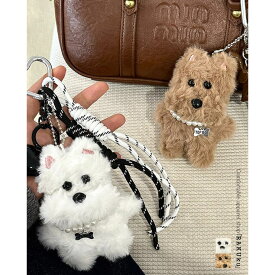 RAKUku キーホルダー ぬいぐるみ 韓国 キーホルダー ワンちゃん もふもふ キーリング キャラクター キーホルダー キーリング プチプレゼント バッグチャーム バッグアクセサリー 小物