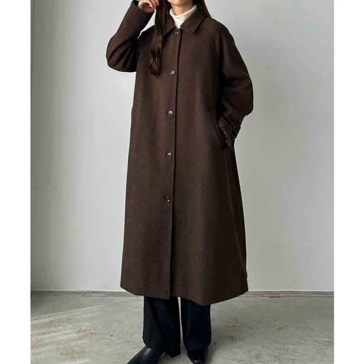 楽天市場】JUNOAH callautia ヘリンボーンステンカラーロングコート 