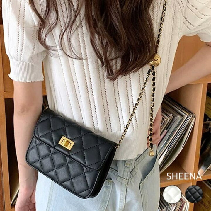 楽天市場】SHEENA チェーンショルダーキルティングフラップバッグ 春 