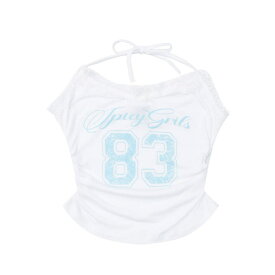 HOOK 【HOOK】for girls レース×ロゴプリントホルターネックトップス Tシャツ トップス