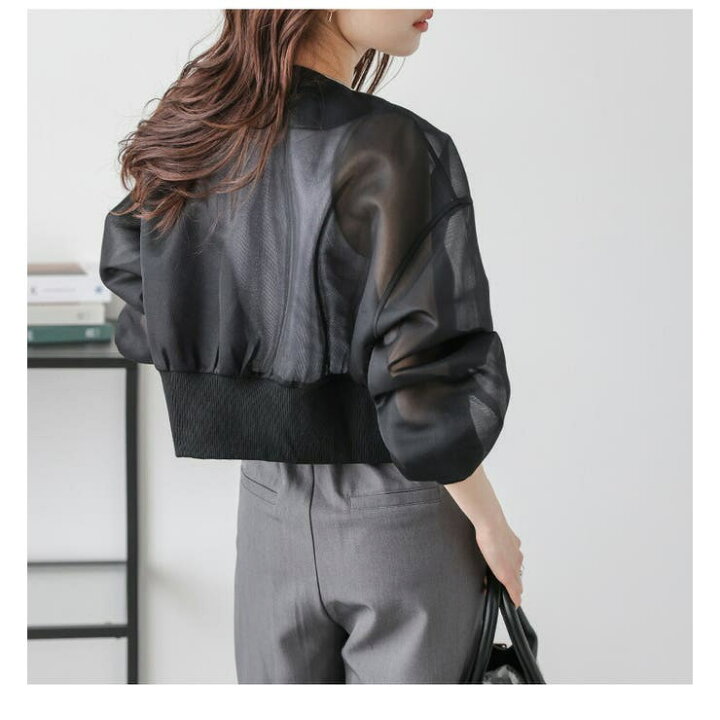 楽天市場】AMELY シアーブルゾン メッシュ素材 ショート丈 ダブル