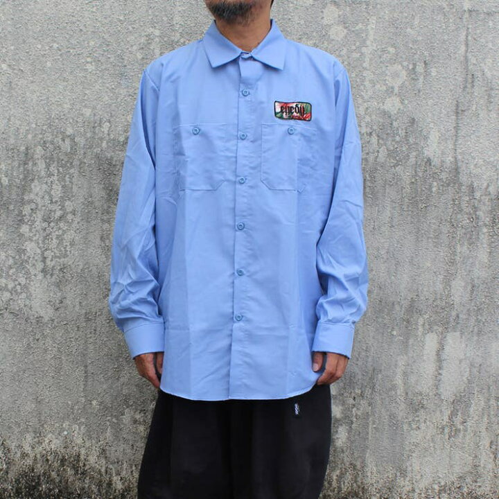 楽天市場】EYEDY EYEDY アイディー ワークシャツ メンズ 長袖 M L BLUE 