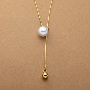 CREAM-DOT ステンレス製 ネックレス 金属アレルギー つけっぱなし サージカルステンレス レディース ロングネックレス チェーン パール Y字 調節可能 大人 ゴールド シルバー アクセサリー