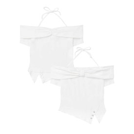 HOOK 【HOOK】for girls オフショルリボンアシンメトリートップス トップス
