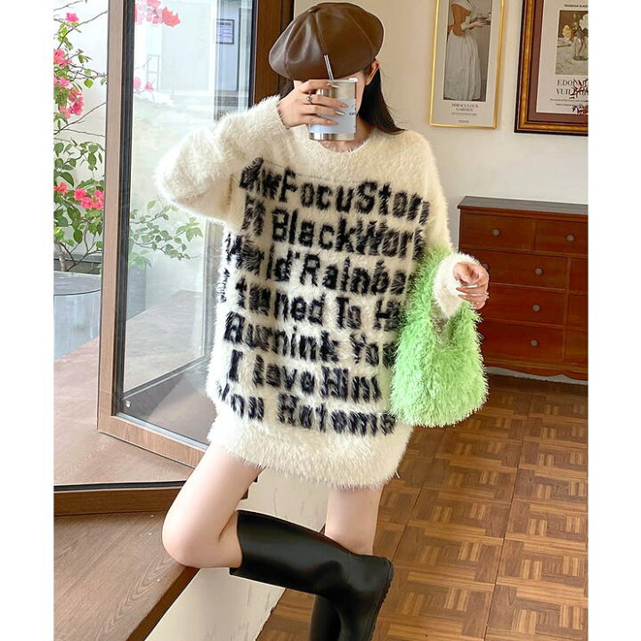 楽天市場】【1/29 1:59まで 10%OFFクーポン】ロゴシャギーニット 