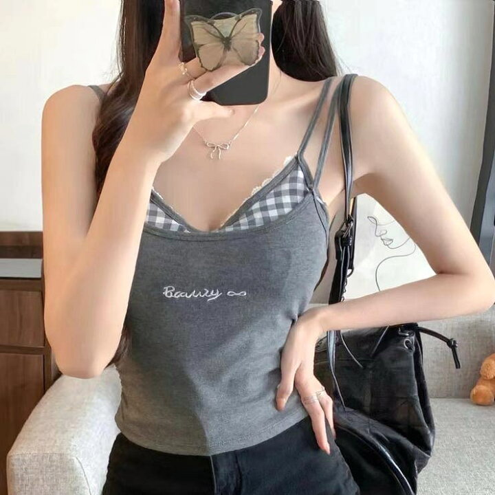 楽天市場】SHEENA カップ付きフェイクレイヤード刺しゅうロゴ 
