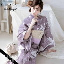 【10％OFFクーポン！11/11 (火)1:59まで】Ryuyu 浴衣 紫 大人浴衣 古典柄 フラワー 上品 綺麗 セット浴衣 2点セット …