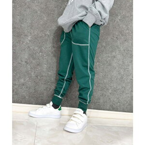 ZI-ON ミニ裏毛スウェットパンツ キッズ 子供服 男の子 女の子 長ズボン 無地 ジャージ ステッチ スエットパンツ 長ズボン 薄手 長ずぼん ジョガーパンツ 部屋着 ルームウェア ダンス衣装 秋