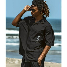 【10％OFFクーポン！12/11(木)1:59まで】SHIFFON MARK GONZALES ARTWORK COLLECTION マーク ゴンザレス パームツリー刺繍オープンカラー半袖シャツ セットアップ対応 メンズ おしゃれ かっこいい ブランド