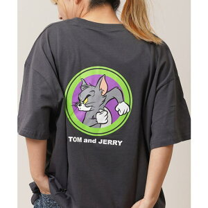 ONE 4 PREMIUM トムとジェリー Tシャツ メンズ 半袖Tシャツ レディース TOM&JERRY オーバーサイズ tシャツ 綿100% ビッグシルエット ビッグtシャツ バックプリント クルーネック カットソー トップス
