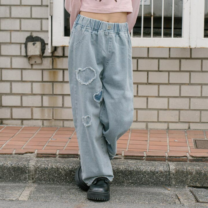楽天市場】URBAN CHERRY ハートパッチデザインデニムストレートパンツ