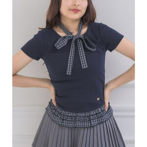 �y10��OFF�N�[�|���I5/27(��)1:59�܂ŁzRETRO GIRL �`�F�b�N�����t����CT �g�b�v�X