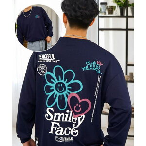 GROOVY STORE キャラクター ロンT オーラベア スマイリーフェイス ユニセックス トップス