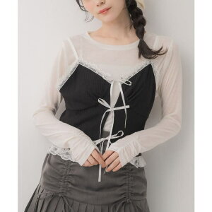 �y10��OFF�N�[�|���I5/27(��)1:59�܂ŁzRETRO GIRL ���{���r�X�`�F���C���i�[SET �g�b�v�X