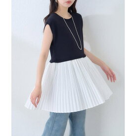 NICE CLAUP / OLIVE des OLIVE　OUTLET 【natural couture】プリーツドッキングニット トップス