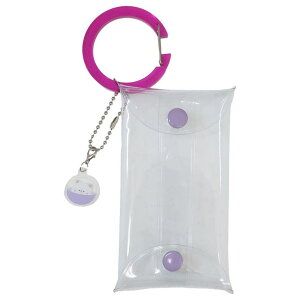 cinemacollection ミニポーチ カラビナ付きクリアポーチM パープル クーリア 小物入れ 透明 かわいい グッズ バッグ・鞄