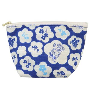 cinemacollection 水森亜土 ミニポーチ 和柄シリーズ ポーチ 青 ワタナベ 小物入れ キャラクター グッズ バッグ・鞄