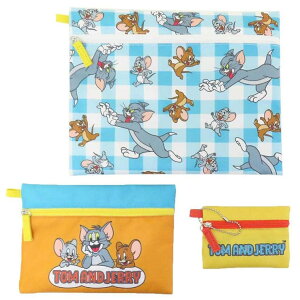 cinemacollection トム&ジェリー 平ポーチ大中小3点セット 3連ポーチ ワーナーブラザース マリモクラフト 小物入れ キャラクター グッズ バッグ・鞄