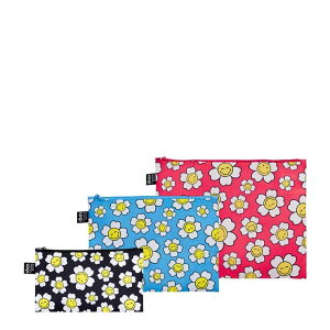 cinemacollection SMILEY ���|�[�`�咆��3�_�Z�b�g Zip Pockets JP Flowers LOQI ���[�L�[ �G�[���C �X�}�C���[ �t�����[ 3�A�|�[�` �O�b�Y �o�b�O�E��