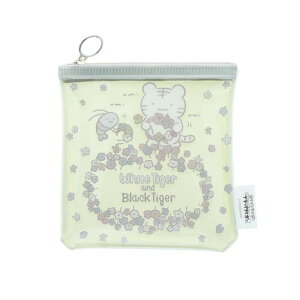 cinemacollection ホワイトタイガーとブラックタイガー クリアミニポーチ ミニポーチ グレー サンスター文具 平ポーチ 小物入れ キャラクター グッズ バッグ・鞄
